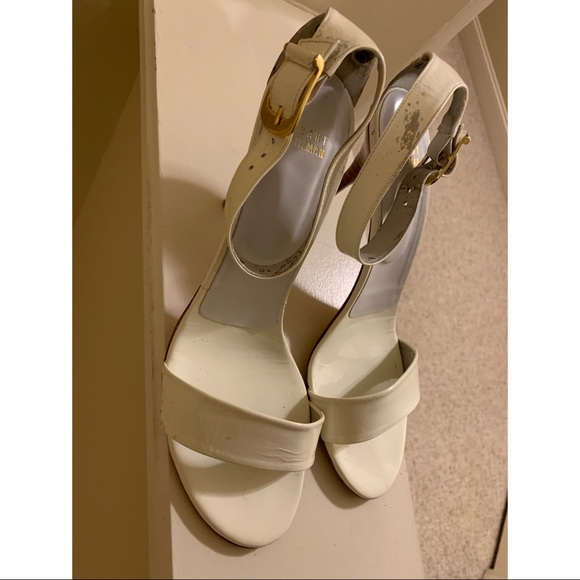 Stuart Weitzman Cream Heeled Sandals - Picture 2 of 6